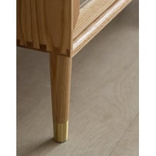 Baros 3 Shelf Oak Wood Display Cabinet